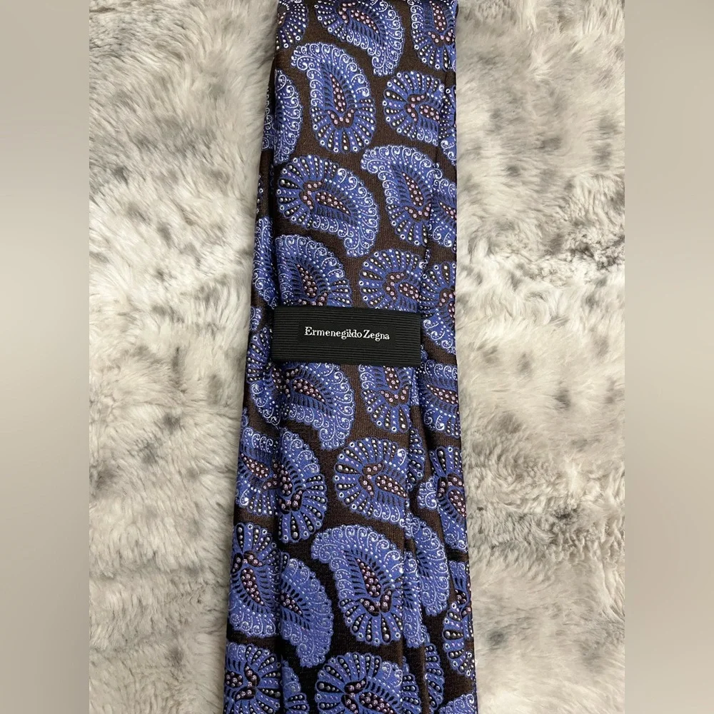 Ermenegildo ZEGNA Woven Paisley Silk Tie MSRP$240 Handmade in ITALY Great Gift!